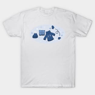 Winter weather snow lover gear cartoon illustration T-Shirt